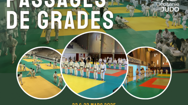 Horaires des Passages de Grades & Shiai Para Judo - 22 et 23 mars 2025